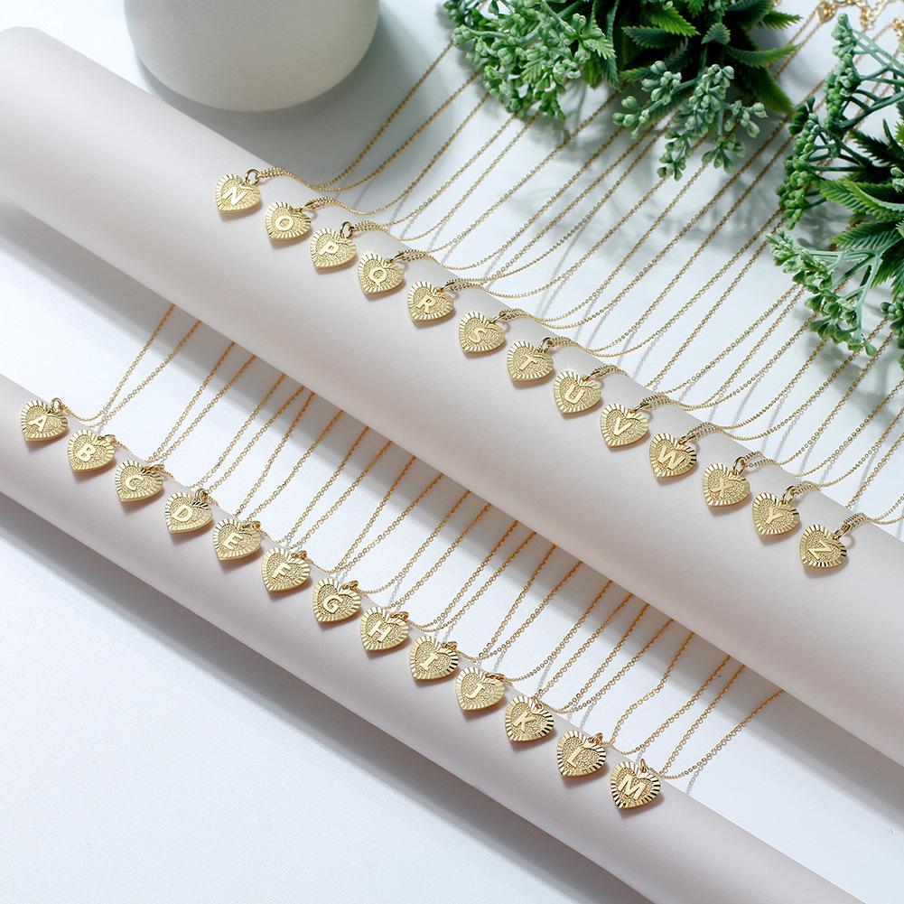 Jewellery S925 Sterling Silver Necklace Letters A-Z European and American Style Gold Pigmented Silver