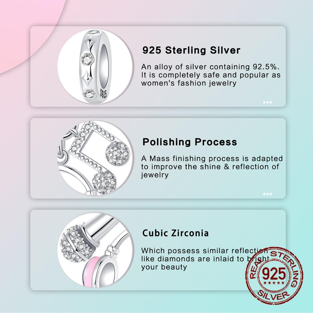 copper Pink Earphones Microphone Music Note Pendant Charm Compatible With Authentic Charm Bead Charms Bracelets Women Do It Yourself Jewellery Gift