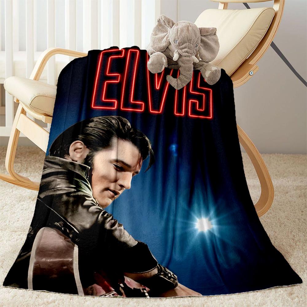 Elvis Presley: Rock 'n' Roll König Decke Bequem Geeignet für Bettwäsche Stuhl Bett Vier Jahreszeiten Universell Digitaldruck