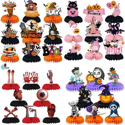 1 sada Papírová dekorace na narozeninovou oslavu Halloween Pozadí Medový ornament Stolní dekorace Duchovské téma Stolní pavoučí řemesla