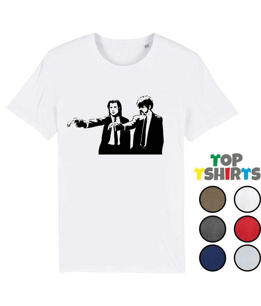 Funny Banksy Pulp Fiction Banana T-Shirt Samuel Jackson John Travolta Top Tshirt