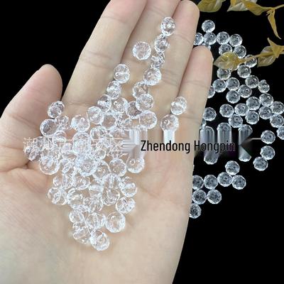 Faceted Acrylic Crystal Transparent Flat Beads for DIY Hairpins and Headwear