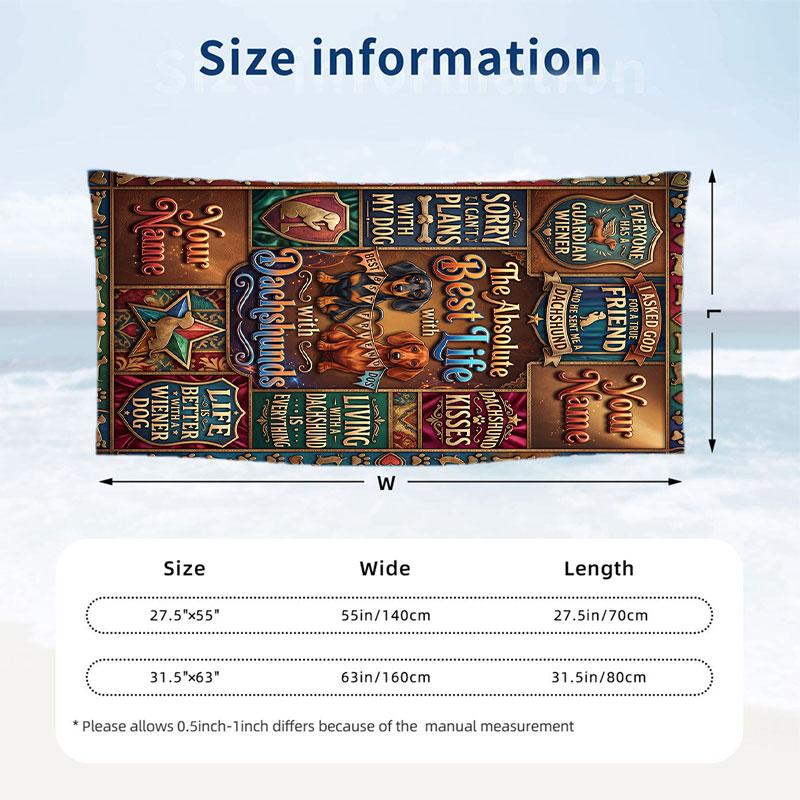Adventure Journey Theme Beach Towel Personalized Custom Name & Text Soft Quick Dry Beach Towel for Swimming Travel