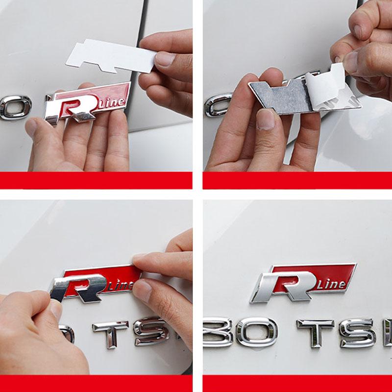AABKX1 Kovový odznak přední mřížky automobilu pro Volkswagen VW Rline Jetta Beetle CC Golf Passat GTI GTD MK3 MK5 Touareg Scirocco Lavida