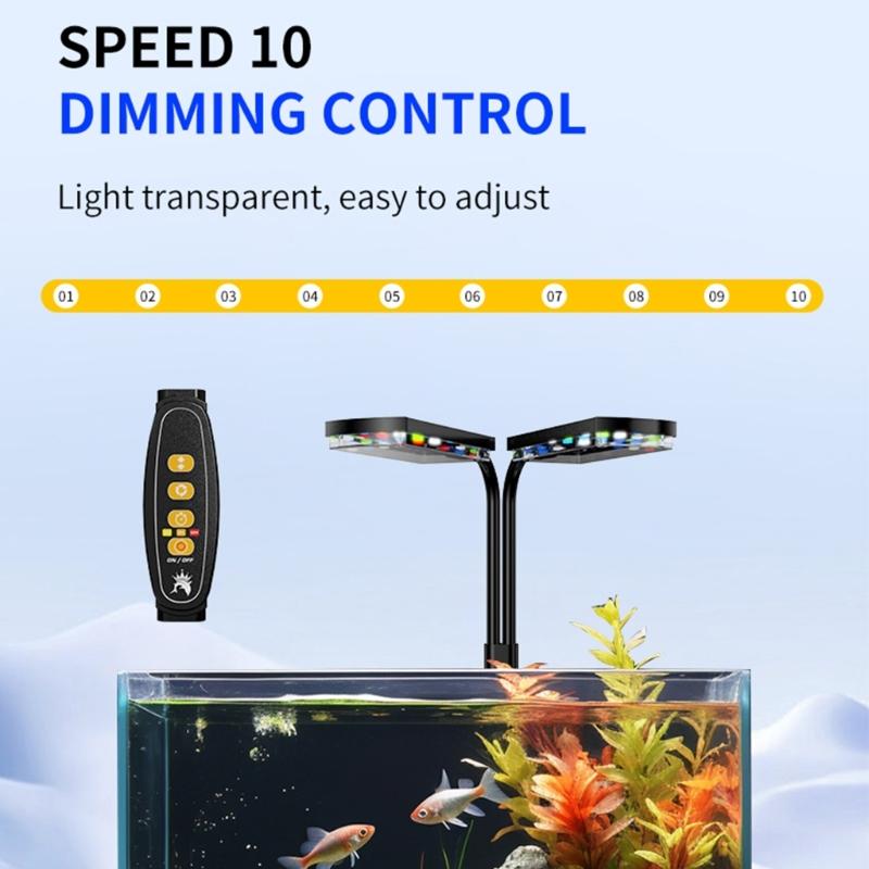 Adjust Brightness LED Fishtanks Light with Double Head USB Clip On Lamp for Small Aquariums Fishtanks Lighting Tool