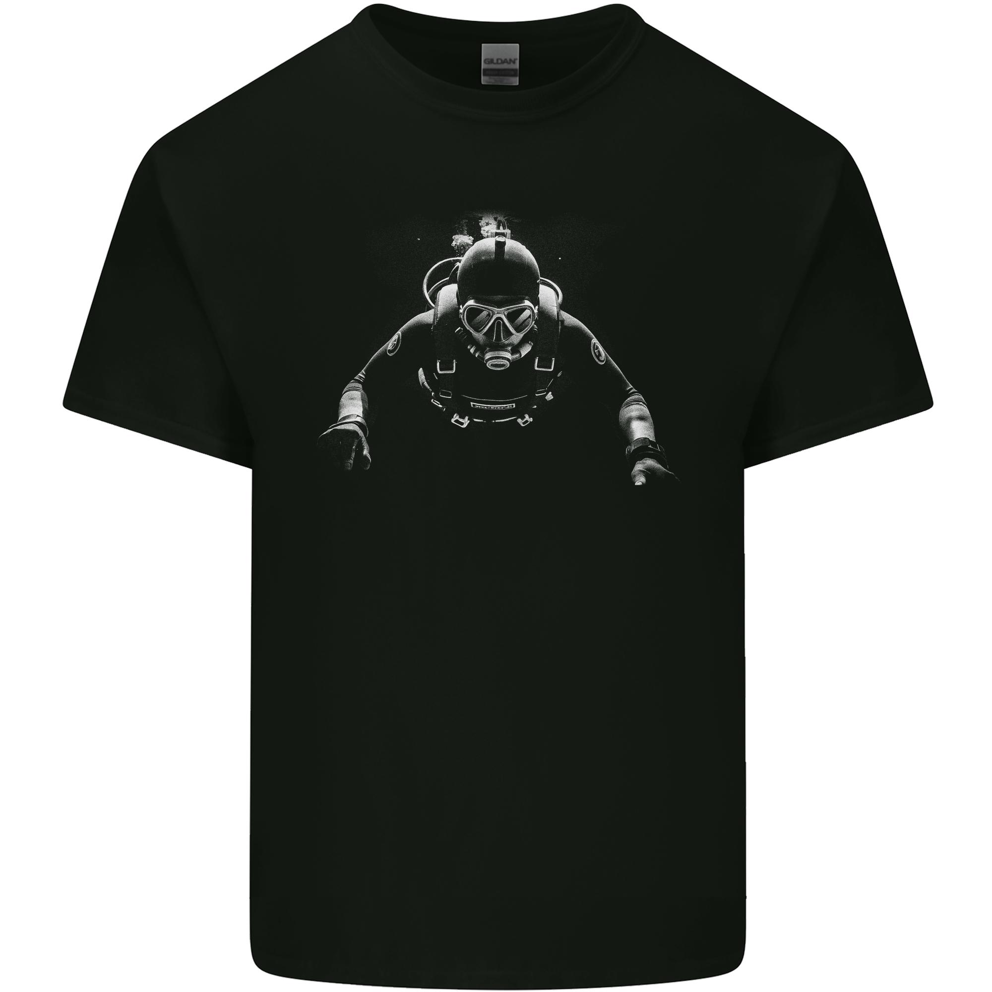 Monochrome Scuba Diver Diving Dive Unisexs Light Cotton TShirt S