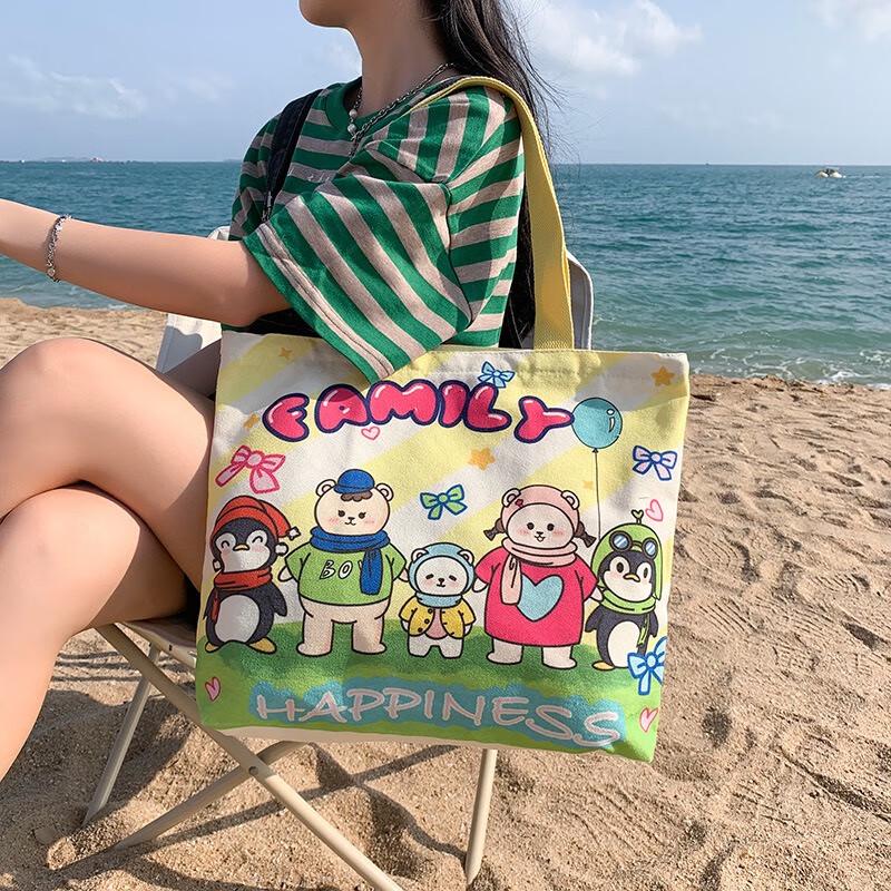 Женская холщовая сумка Fumede большого объема, сумка через плечо (Набор из 2 предметов)