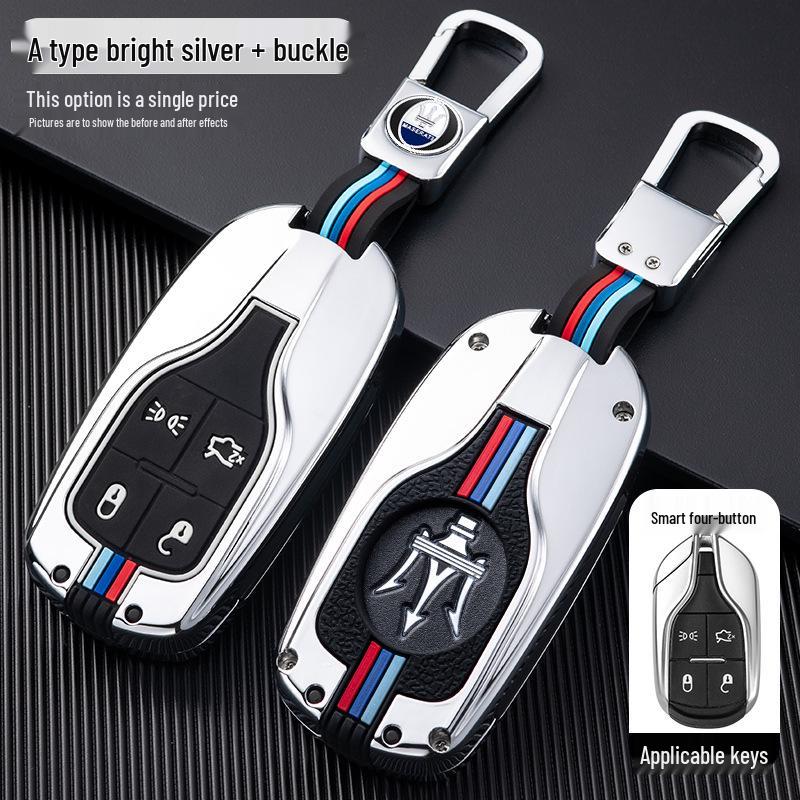 Maserati Levante & Ghibli Schlüsselhülle - Premium Metallschalenabdeckung