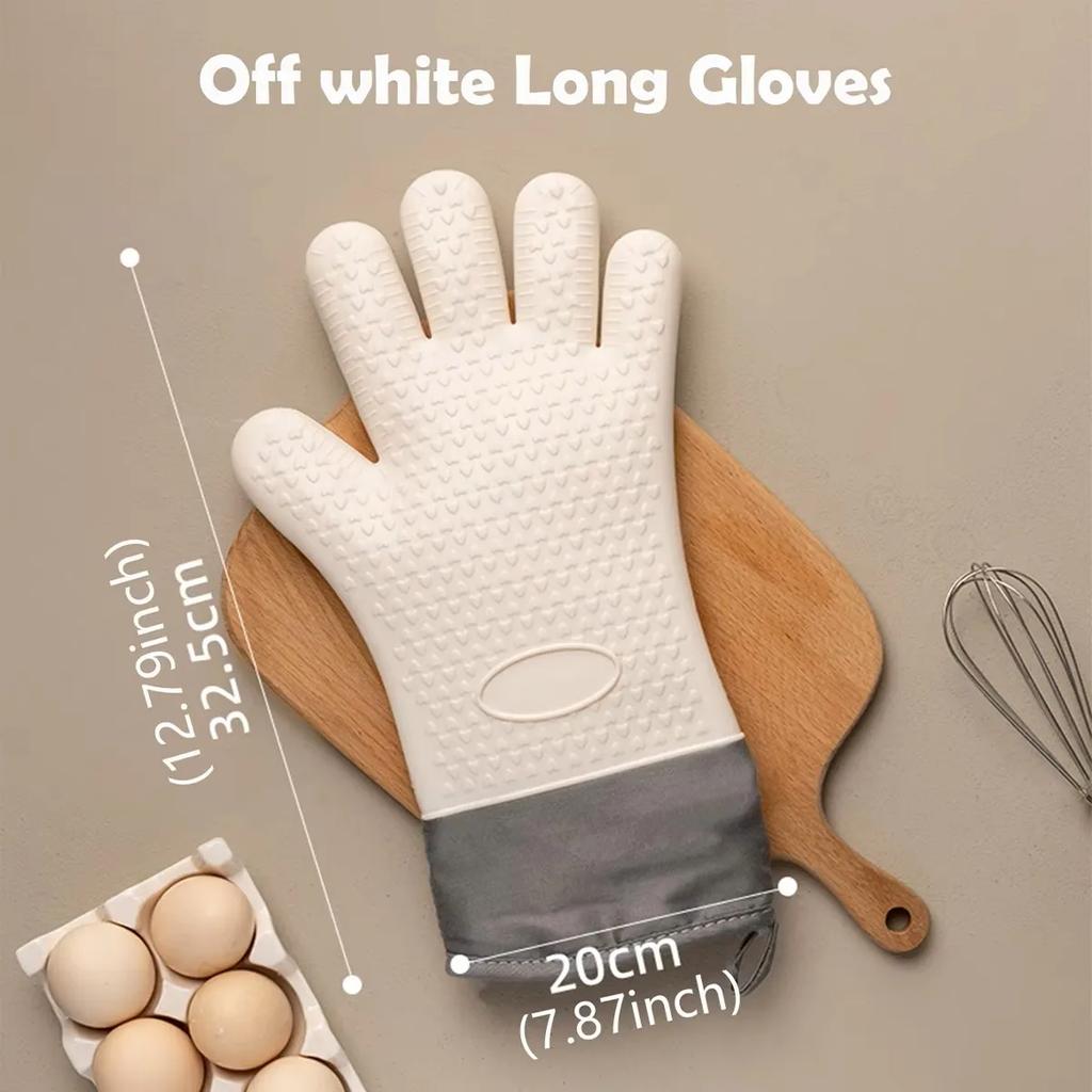 Anti-scald Thickened Silicone Gloves Heat Resistant Microwave Oven Baking Gloves BBQ Gloves Anti-slip Heat Insulation