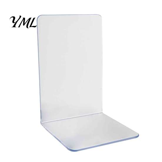 Clear Desktop Organizer for Documents 1 Pc Bookend Heavy Book, Acrylic Book Shelf Organizer, Transparent Rack Dormitory L Shaped Stopper Bedroom