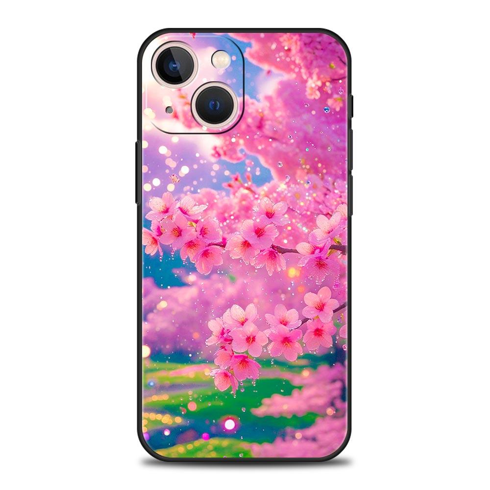 Korean Flower Phone Case Cover for iPhone 17 16 15 14 13 12 11 Pro Max 17 Air Plus Shockproof Soft TPU Shell Fundas Capas Coque