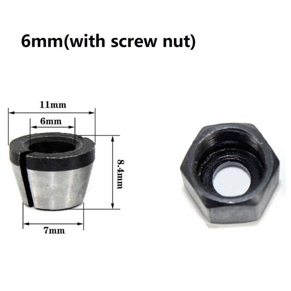 Router Collet Chuck 6mm 6.35mm 8mm Adapter For Woodworking Carving Machine Tool