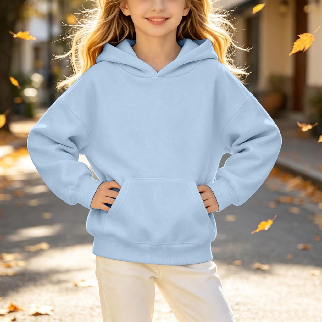 Unisex Kids Long Sleeve Hoodie for Boys and Girls Color Casual Comfortable Pullover