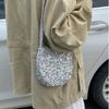 Tragbare Blingbling Pailletten Crossbody Tasche Niedliche Herz Leinwand Umhängetasche Handtasche Große Kapazität Stoff Umhängetasche Reise