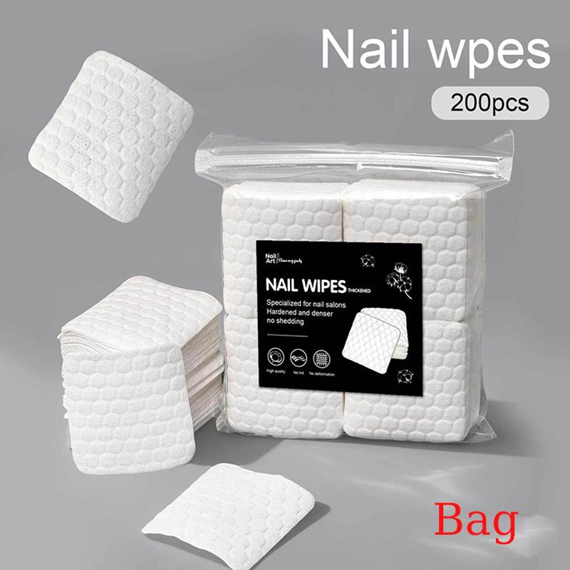 

200/500 шт. Бавовна для нігтів Знімач лаку Гель Очищувальні волокна Безворсові серветки для манікюру Педікюру Паперові серветки-очищувачі A1