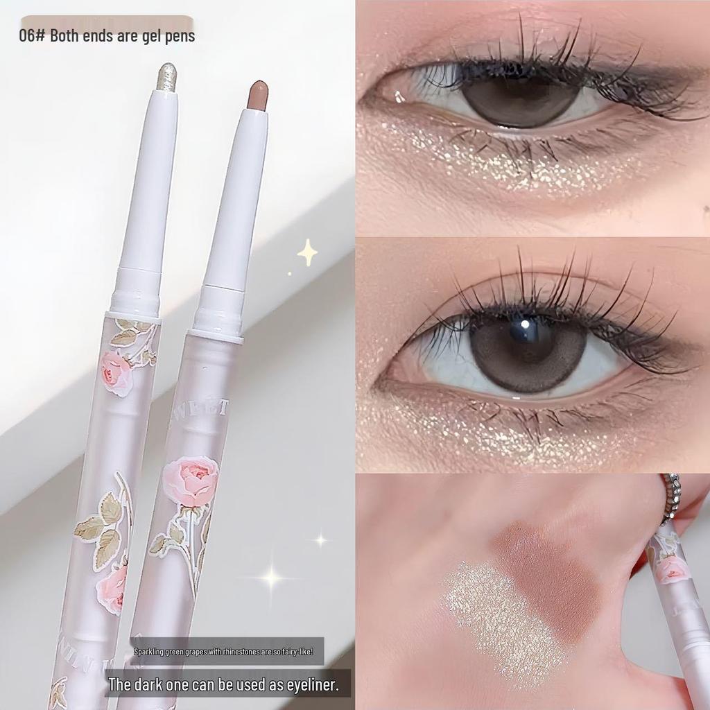Sweet Mint Dual-Ended Tear Duct Highlighter Stick: Matte & Pearlescent Finish, Tear Duct Brightener, Fine Glitter Eyeliner
