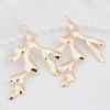 Sweet Big Branch Pendant Golden Smooth Earrings for Women Temperament Sweet Korean Design Jewelry