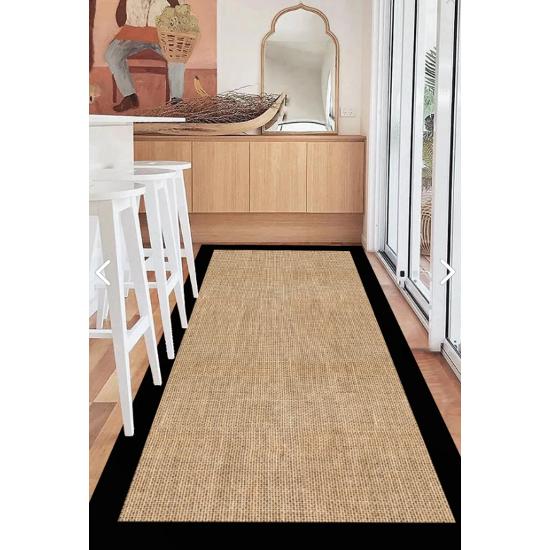 

Цифровой нескользящий моющийся джутовый ковер в рамке для гостиной, кухонный ковер, напольный коврик 40*60 cm