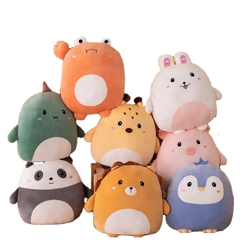 Kawaii Animals Plush Pillow Cuddly Squish Dinosaur Penguin Pig Rabbit Cat Panda Zoo Animal Soft Plush Peluche Kids Gift