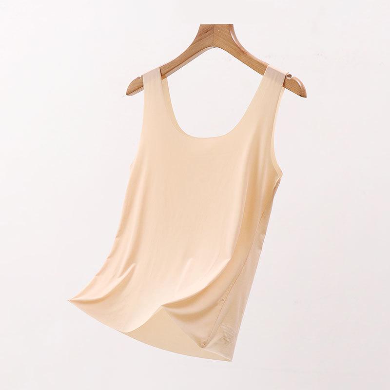 Summer Ice Silk Seamless Women's Plus Size Base Layer Camisole - Super Thin, See-Through Tank Top