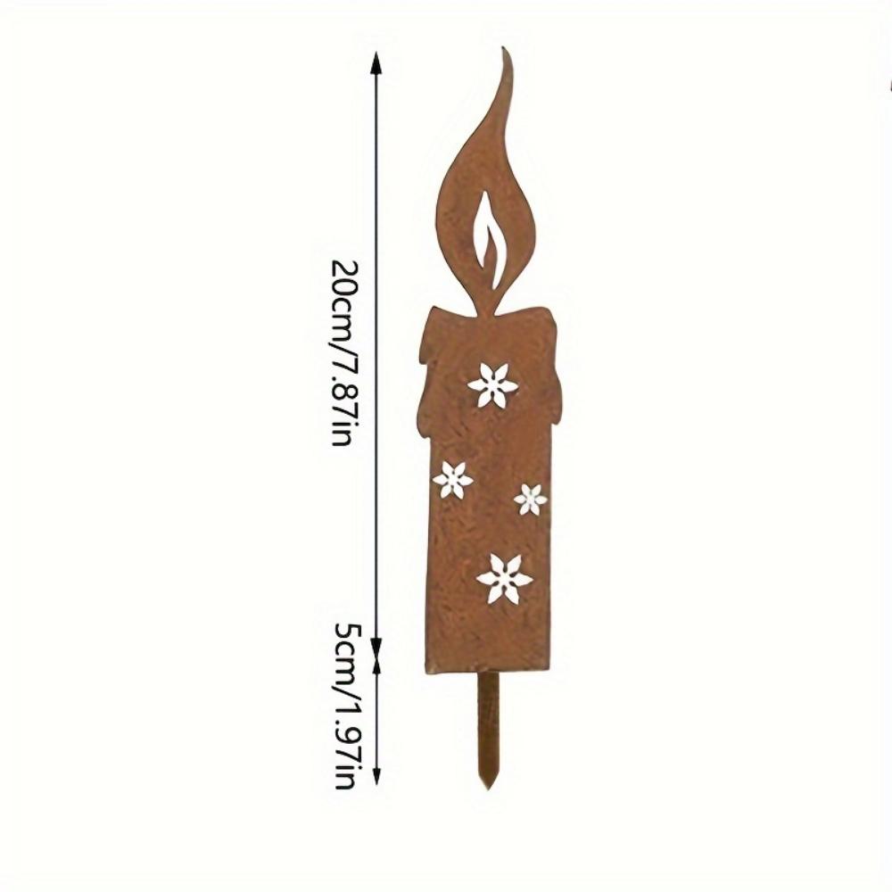 

Силуэт деревенской свечи: Современный рождественский садовый колышек - железный колышек для вашего сада. Нет батарей. Приносит рождественское настроение. красный