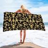 Luxus Schwarz Gold Europäisches Design Mikrofaser Saugfähige Strandtücher für Mann Frau Zuhause Hotel Badetücher Schnell Trocknendes Strandtuch