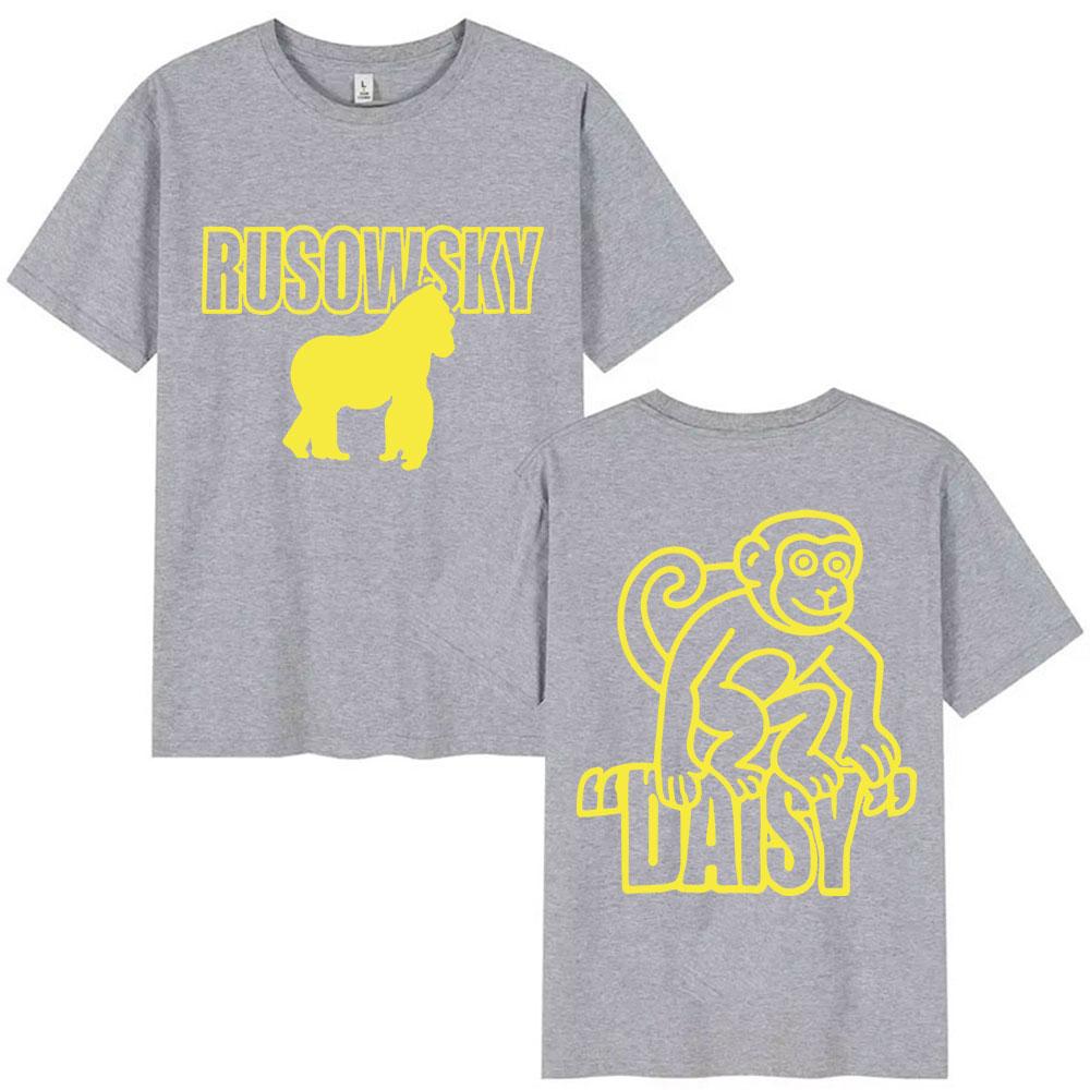 Rapper Rusowsky Daisy Tour 2025 Print T Shirt Mens High Quality Vintage Fashion Tshirts Y2k Unisex Harajuku Clothing Tshirt