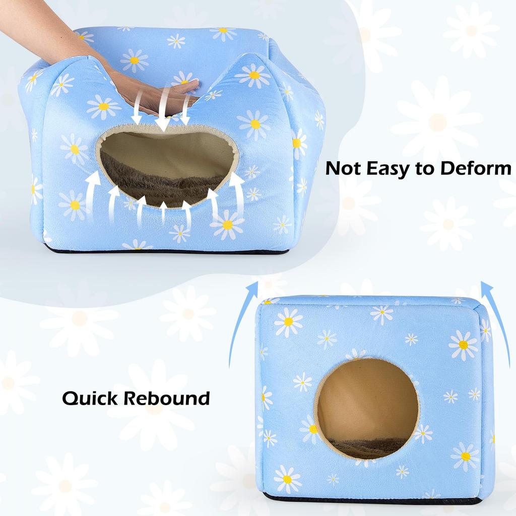 Guinea Pig Hideout Bed Washable Guinea Pigs Hiding House Cozy Bunny Rabbits Bed for Small Pet Hamster Chinchilla Accessories