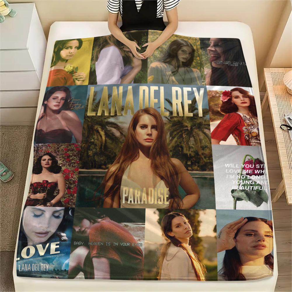 1 Adet Lana Del Rey Baskılı Flanel Battaniye, Yüksek Kalite, Dört Mevsim İçin Rahat, Ev Dekorasyonu, Sıcaklık ve Konfor, Noel Hediyeleri İçin Mükemmel