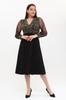 Women's Big Size Dress Medium Size Double Breasted Collar Sleeves Tulle Dress