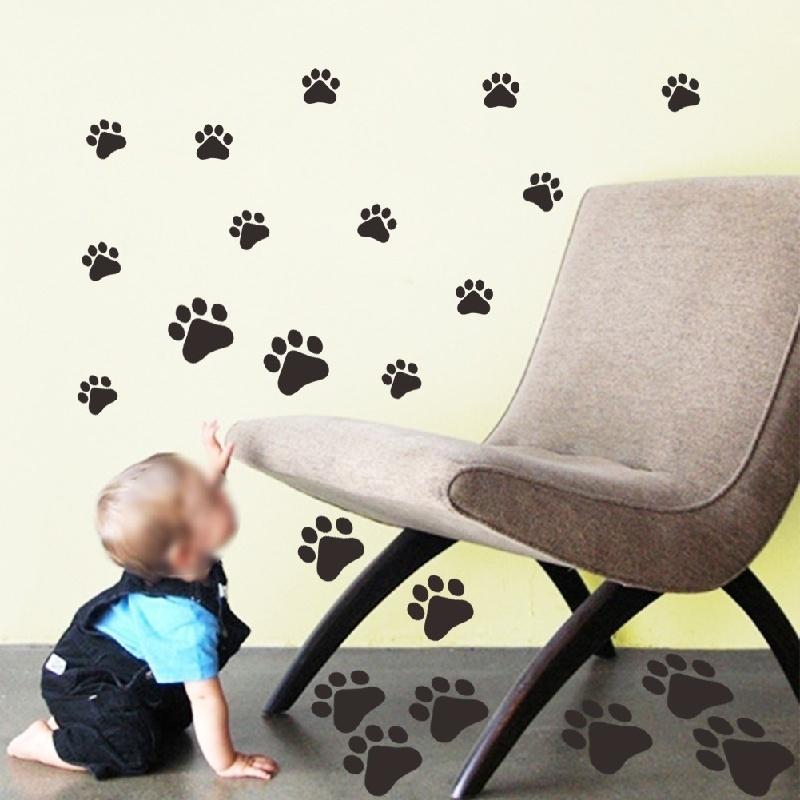 Samolepky s otisky psích tlapek Zvířecí mazlíčci 1,5" nebo 2,5" Samolepky na zeď, okno, podlahu Velká sada