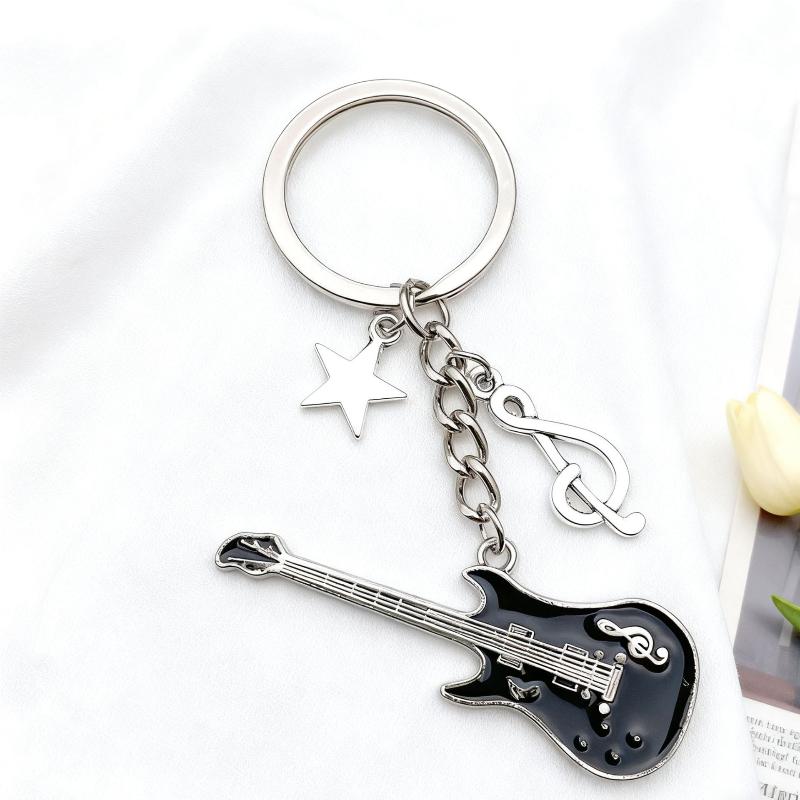 Hiphop Rocková Kytara Klíčenka Cool Módní Punk Harajuku Hudební Klíčenka Přívěsek na Tašku
