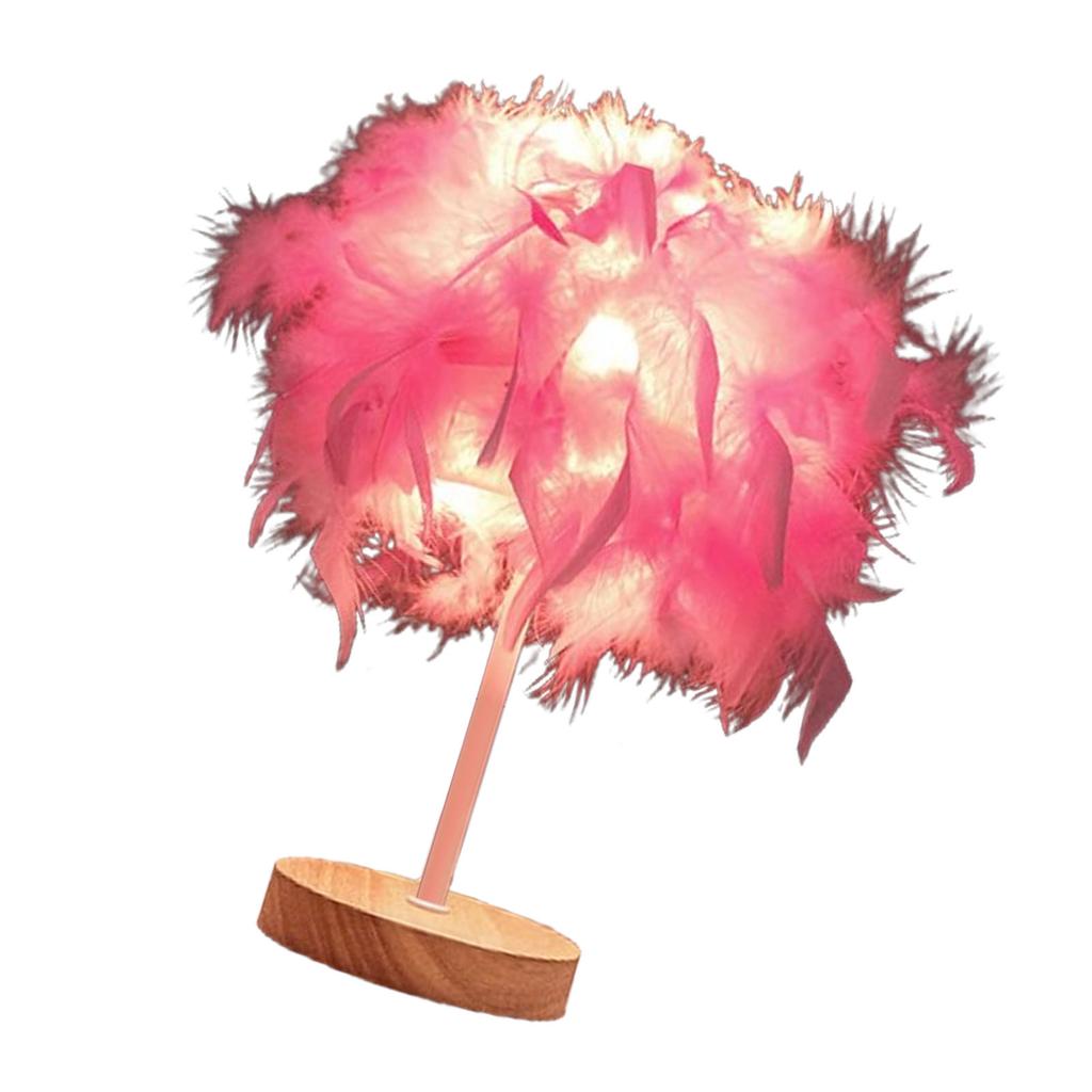 Feather Table Lamp Light Luxury Bedside Lamp Night Light for Bedroom Living Room Party Wedding