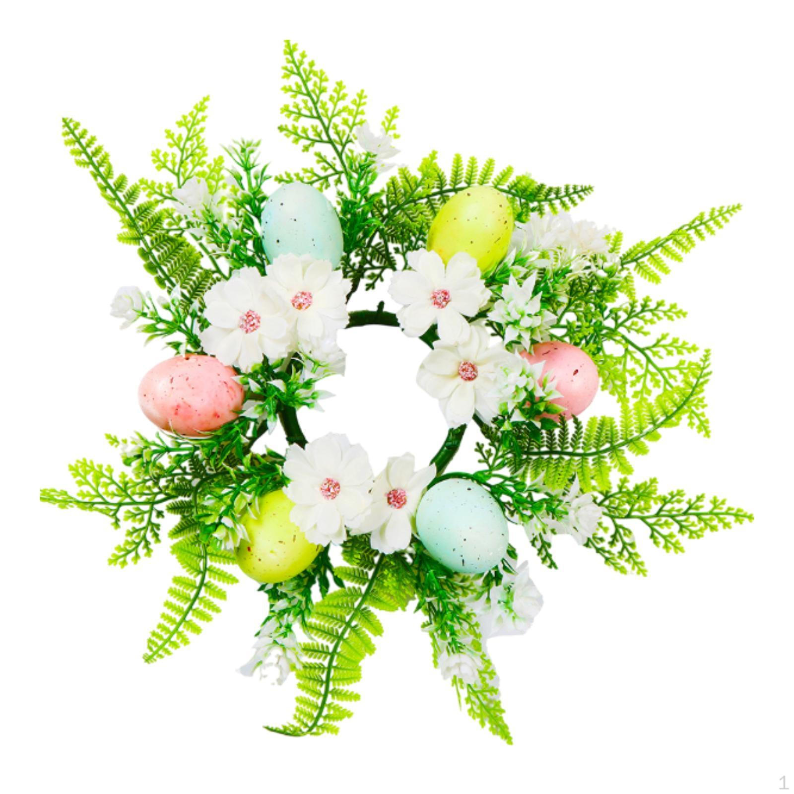 Искусственный венок, свечное кольцо для украшения интерьера и подсвечник-столб белый