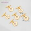 18K Gold Plated Round Heart Flower Shape OT Toggle Clasps, End Connector Clasps Accessories For DIY Jewelry Making Findings