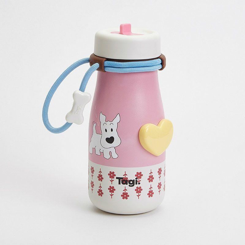 

Tagi. Haha Heart-Shaped Smart Large Capacity Insulated Stainless Steel Portable Cup with Straw Walking, haha!