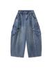 Women's 3D Patchwork Cargo Jeans with Large Pockets - Loose Wide-Leg Style for Spring/Summer Streetwear