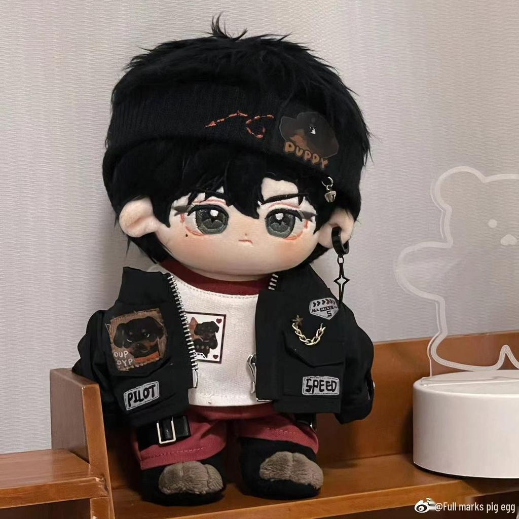 20cm Doberman Cotton Doll with Cool Outfit Set