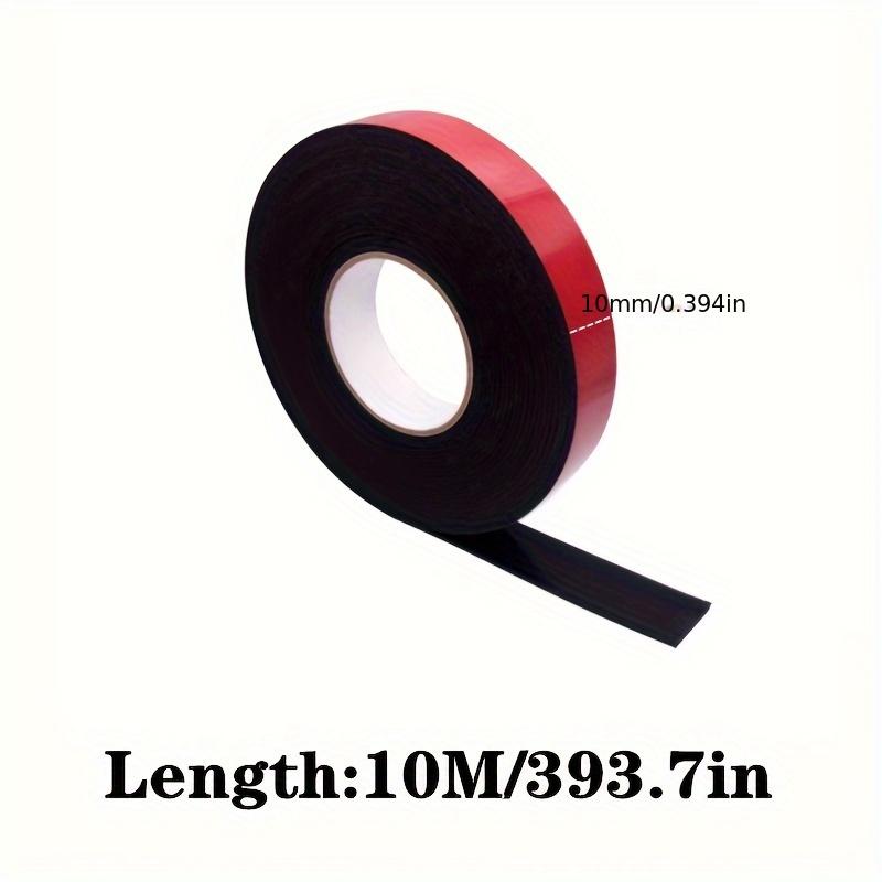 10m Super Strong Dual-Sided Adhesive Tape, 1.0mm Thick, Red & Black Design - Waterproof, Heat Resistant, Ideal for Mounting, Labeling & Office Use