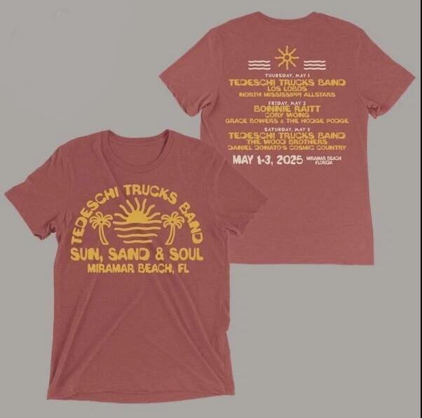 

Tedeschi Trucks Band Sun Sand And Soul 2025 Lineup T-shirt, size S-4XL M