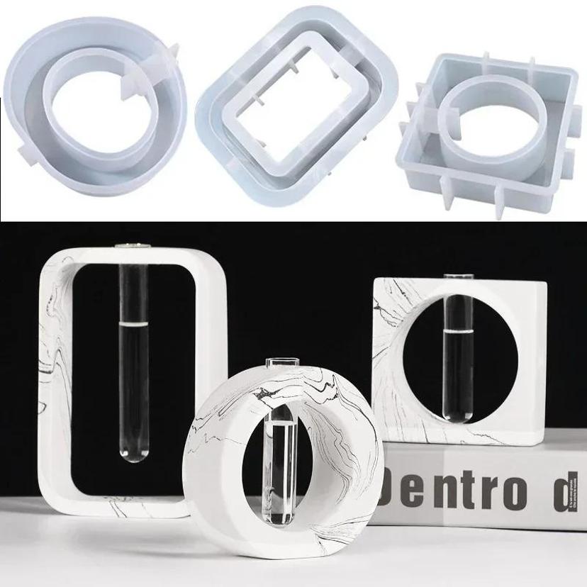 1 Stück Epoxidharz Kristallkleber Form Oval Quadrat Hydrokultur Reagenzglas Blumen Anzucht Tischvase Silikonform Epoxidharz Formen