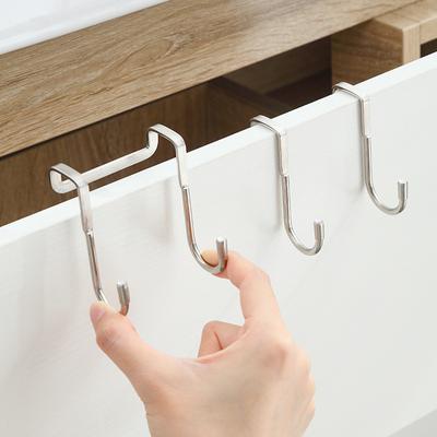 Stainless Steel Bedside Cabinet Door Hooks Dormitory Double Hook S-type Hooks Hanging Clothes Bathroom Kitchen Hanger S Hooks Behind The Door