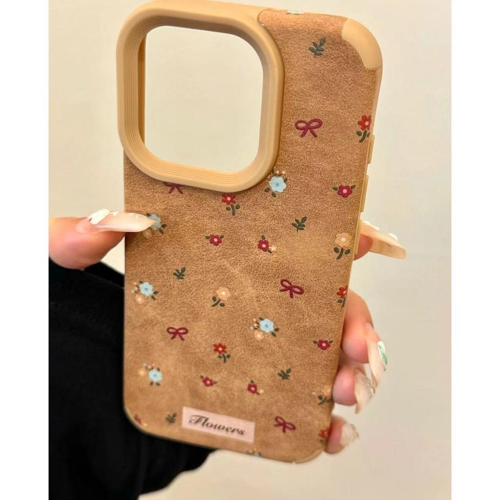 Herbst und Winter Leder Vollbild Kleinblumig für IPhone17promax für Apple 15 Handyhülle 14 Neuer Stil 13 Frauen 12