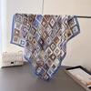 Women's Imitation Silk Square Scarf Soft Satin Lattice Print Wrap Foulard Neckerchief Bandanas Hair Skinny Tie Scarves Shawls