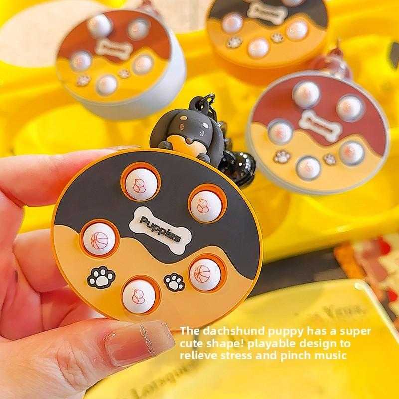 Groundhog Sausage Dog Game Console Interactive Cartoon Keychain Backpack Pendant