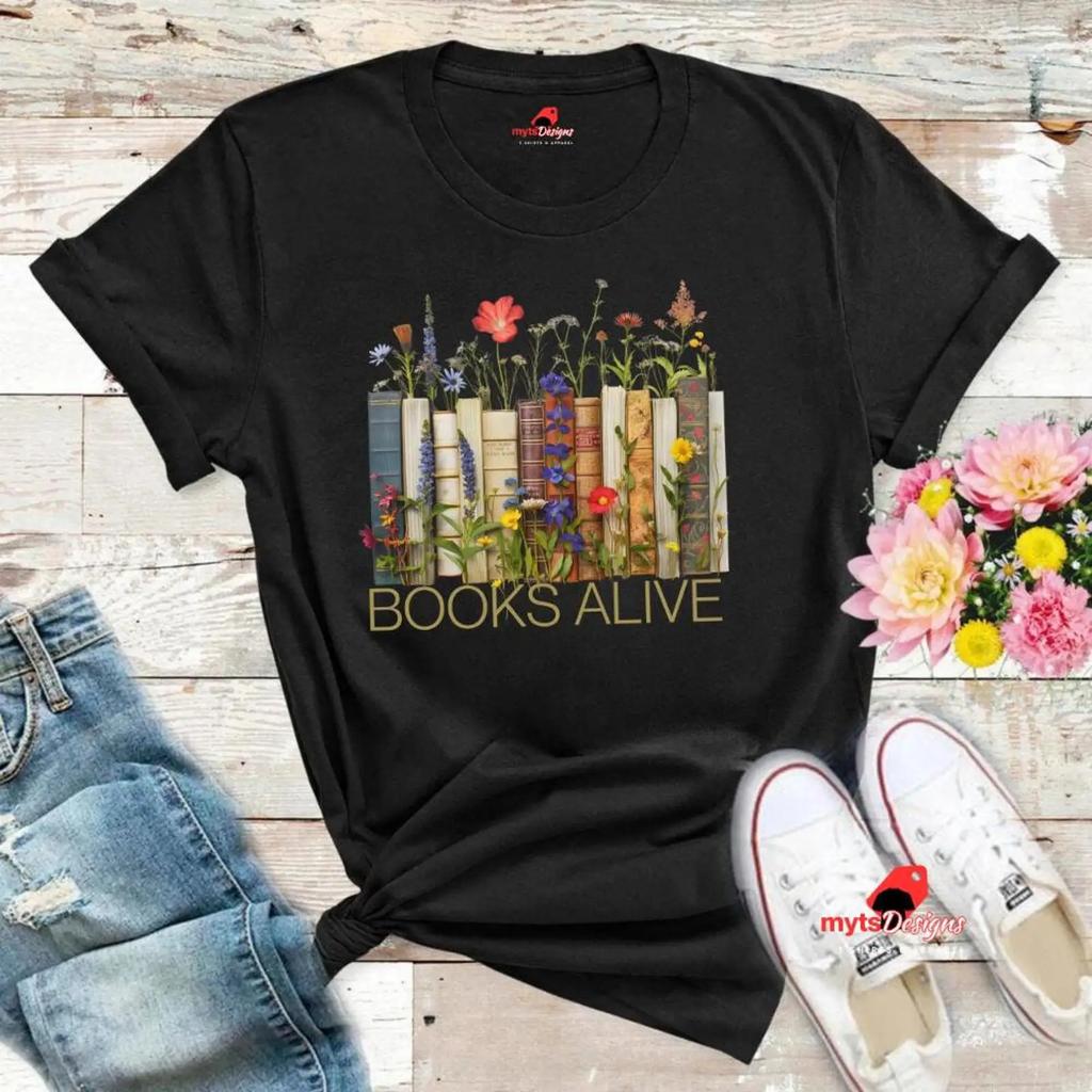 Wildflower T Shirt Nature Inspired Book Lovers Vintage Fashion Casual Stretched Breathable Slightly Unisex Comfortable