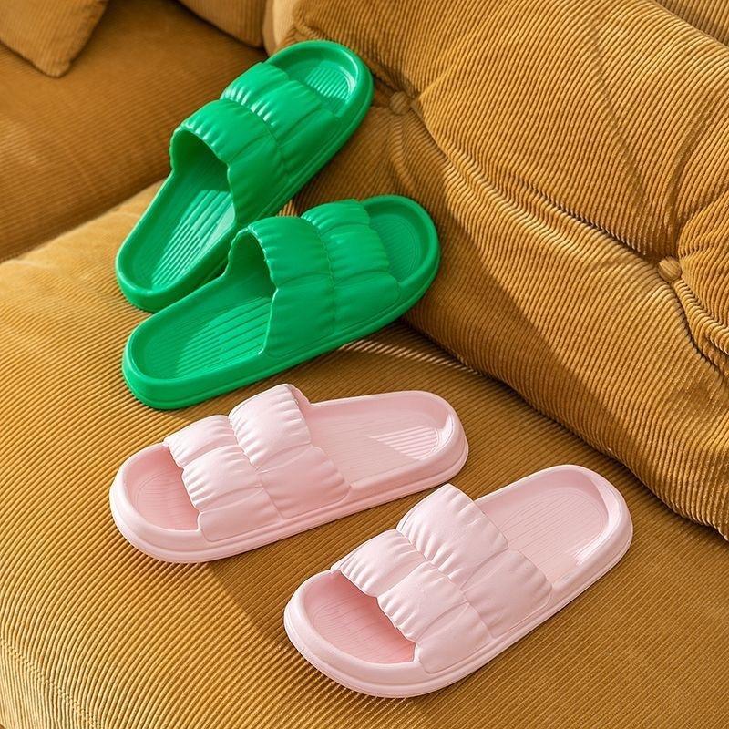 Summer outer slippers female home bathroom non-slip couple thick bottom summer sandals male home bath