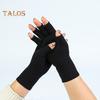 1 Pair Health Care Gloves Balanced Pressure Elastic Wrap Lightweight Neat Seams Half-Finger Design for Cycling Driving Fitness Touchscreen Mountain