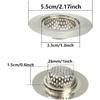 2PCS Kitchen Sink Strainers, 3" Top/1.5" Basket, Stainless Steel Bathtub Drain Strainer, Shower Hair Drain Catcher, Drain Filter Basket