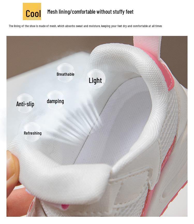 2026 Spring Kids' Breathable Mesh Sports Shoes - Versatile, Fashionable, Soft Sole, Non-slip Casual Footwear for Medium & Large Children